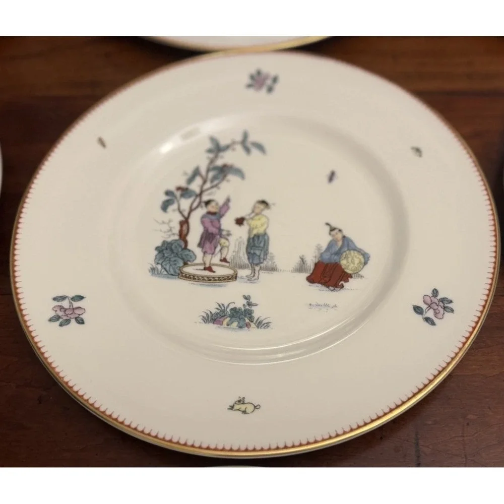 Set 12 Royal Worcester Early Worcester China Reproduction Plates Chinoiserie